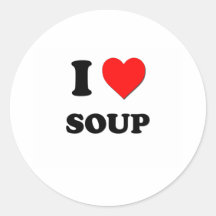 Amo la sopa etiqueta redonda