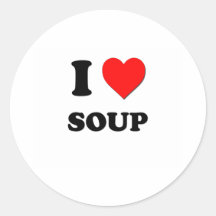 Amo la sopa (la comida) etiquetas redondas