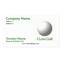Amo la tarjeta de visita del golf