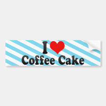 Amo la torta de café pegatina de parachoque