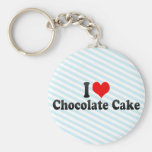 Amo la torta de chocolate llaveros personalizados