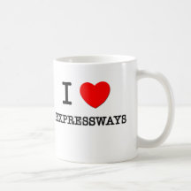 Amo las autopistas taza