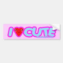 Amo las camisetas lindas y más de Kawaii Pegatina De Parachoque