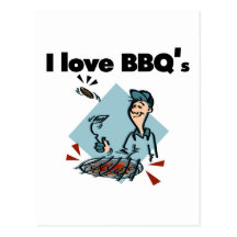 Amo las camisetas y los regalos de BBQs Postales