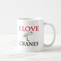 Amo las grúas taza de café