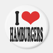 Amo las hamburguesas imanes para frigoríficos