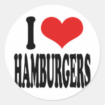 Amo las hamburguesas pegatina