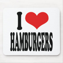 Amo las hamburguesas tapete de ratón