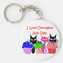 "Amo las magdalenas y los gatos"--Regalos de los a Llavero Personalizado