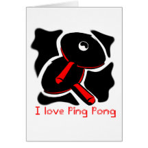 Amo las paletas del místico del ping-pong tarjetas