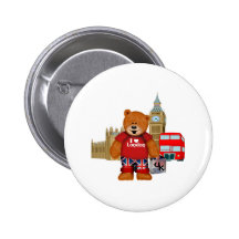 Amo Londres - oso de peluche Pin