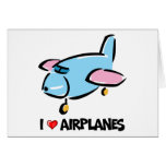Amo los aeroplanos tarjeta