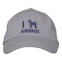 Amo los Airedales grises Gorras Bordadas