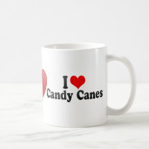 Amo los bastones de caramelo taza de café