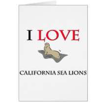 Amo los leones marinos de California Tarjetas