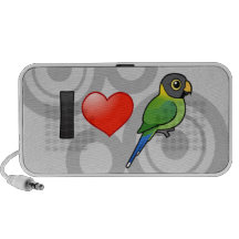 Amo los Parakeets Ciruelo-dirigidos (femeninos) iPod Altavoz