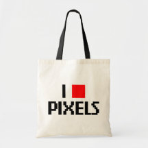 Amo los pixeles bolsa de mano