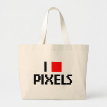 Amo los pixeles bolsas de mano