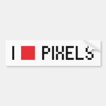 AMO LOS PIXELES ETIQUETA DE PARACHOQUE
