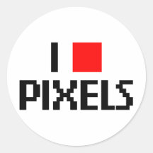 Amo los pixeles etiqueta redonda