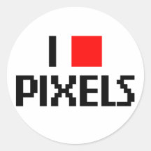 Amo los pixeles etiquetas redondas
