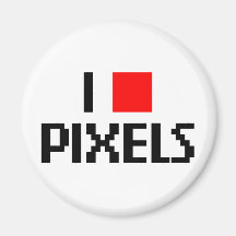 Amo los pixeles imán para frigorífico