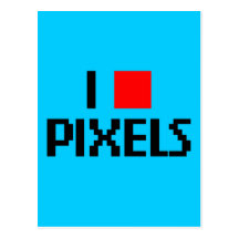 Amo los pixeles oscuros postal