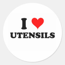 Amo los utensilios etiquetas  
