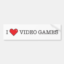 Amo los videojuegos etiqueta de parachoque