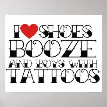Amo los zapatos emborracho y los muchachos con los posters