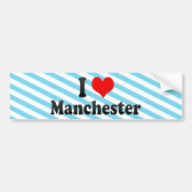 Amo Manchester, Reino Unido Pegatina De Parachoque