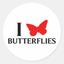 Amo mariposas etiqueta