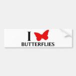 Amo mariposas pegatina de parachoque