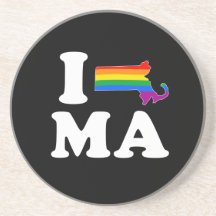 AMO MASSACHUSETTS GAY - BLANCO - .PNG POSAVASOS PERSONALIZADOS