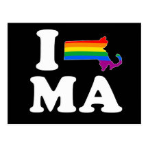 AMO MASSACHUSETTS GAY - BLANCO - .PNG POSTALES