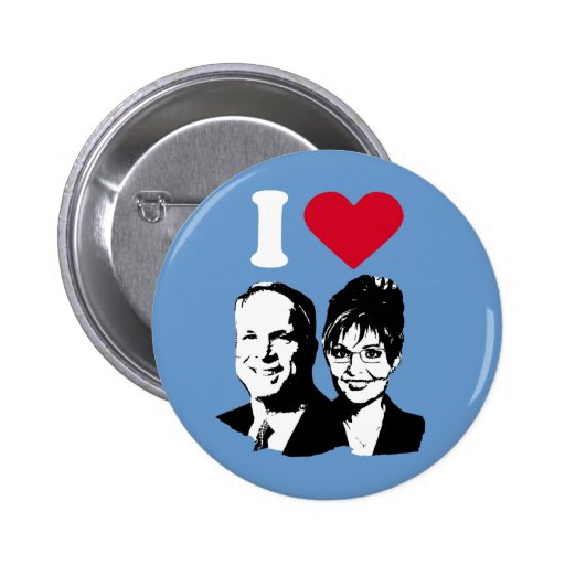 Amo McCain y el botón de Palin Pins