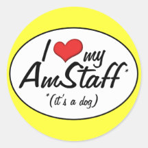 Amo mi AmStaff (es un perro) Pegatina