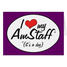 Amo mi AmStaff (es un perro) Tarjeta