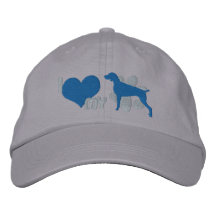 Amo mi azul de Weimaraner Gorras De Béisbol Bordadas