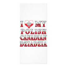 Amo mi bandera polaca de Dziadzia del canadiense Tarjeta Publicitaria A Todo Color