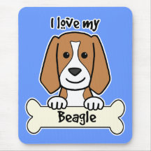 Amo mi beagle alfombrillas de ratón
