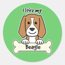 Amo mi beagle etiqueta