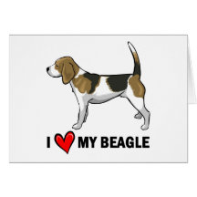 Amo mi beagle felicitación