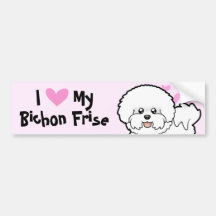 Amo mi Bichon Frise Etiqueta De Parachoque