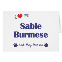 Amo mi birmano del Sable (los gatos múltiples) Tarjeta