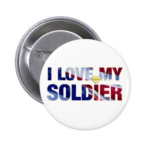 Amo mi botón del soldado pin