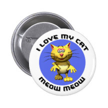 AMO MI BOTÓN tridimensional del CAT Pins