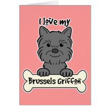 Amo mi Bruselas Griffon Felicitación