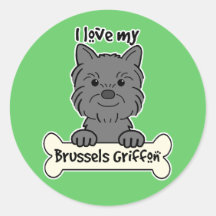 Amo mi Bruselas Griffon Pegatina