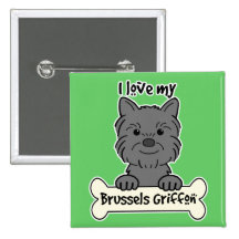 Amo mi Bruselas Griffon Pin